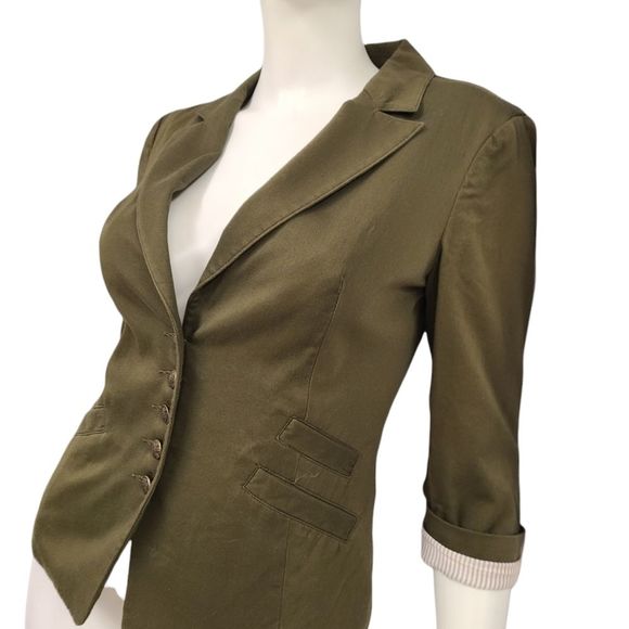 EXPRESS Green Blazer Military Style Size 2 - Picture 5 of 10
